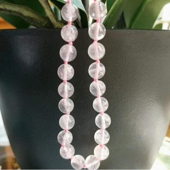 Premium quality Rose Quartz Necklace 19" - Picture 5 of 8